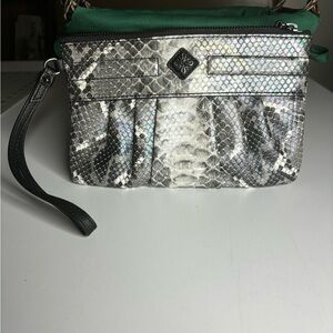 Simply Vera Vera Wang Silver Iridescent Wristlet Clutch Purse